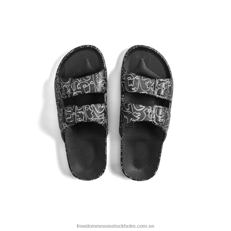 fm x koketit svart 22JP660 Freedom Moses illustrerad tryck av konstnären koketit